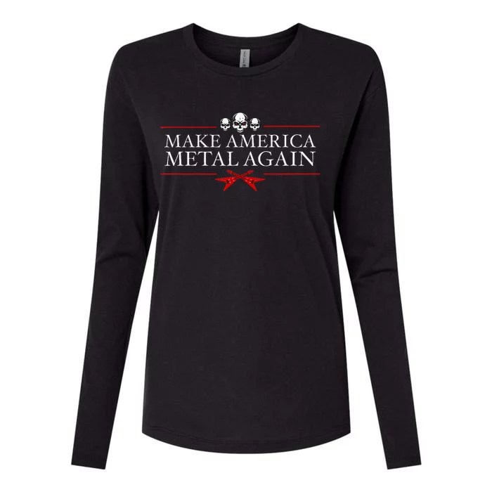 Make America Metal Again Trump Rock Heavy Music Thrash Gift Womens Cotton Relaxed Long Sleeve T-Shirt