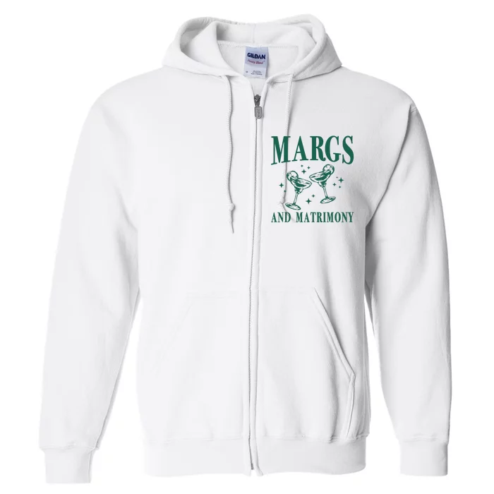 Margs And Matrimony Bachelorette Party Margarita Bach Full Zip Hoodie