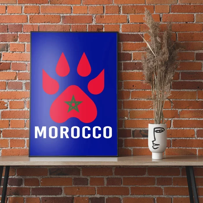 Moorish American Morocco Flag Moroccan Soccer Supporter Gift Poster