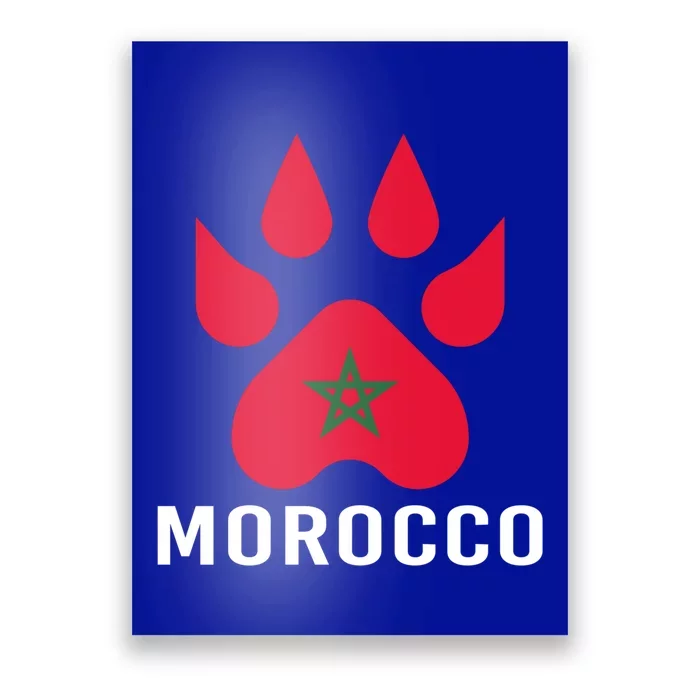 Moorish American Morocco Flag Moroccan Soccer Supporter Gift Poster