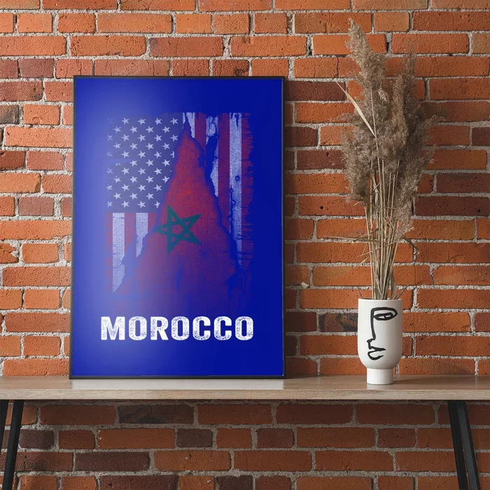 Moorish American Morocco Flag Moroccan Soccer Supporter Gift Poster