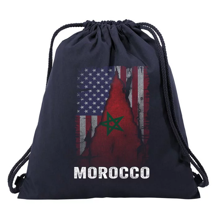 Moorish American Morocco Flag Moroccan Soccer Supporter Gift Drawstring Bag