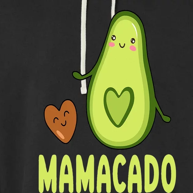 Mamacado Avocado Mama Funny Avocado Pregnancy Announcement Garment-Dyed Fleece Hoodie