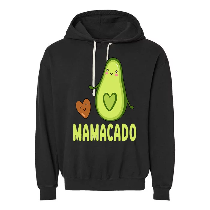 Mamacado Avocado Mama Funny Avocado Pregnancy Announcement Garment-Dyed Fleece Hoodie