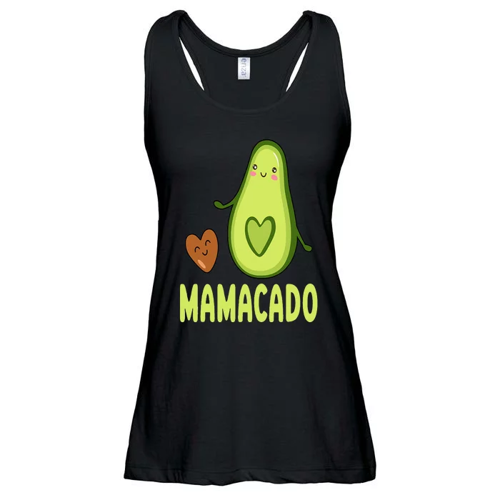 Mamacado Avocado Mama Funny Avocado Pregnancy Announcement Ladies Essential Flowy Tank