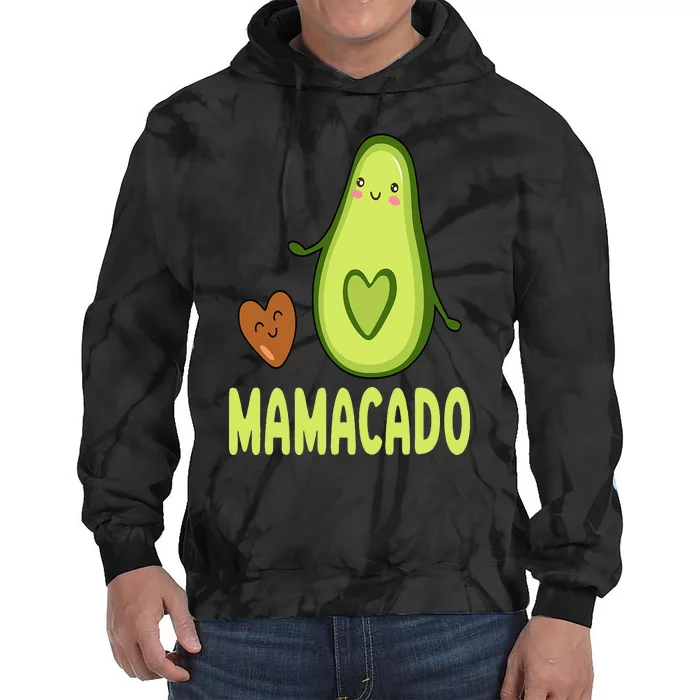 Mamacado Avocado Mama Funny Avocado Pregnancy Announcement Tie Dye Hoodie