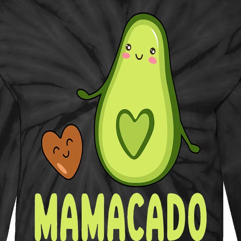 Mamacado Avocado Mama Funny Avocado Pregnancy Announcement Tie-Dye Long Sleeve Shirt