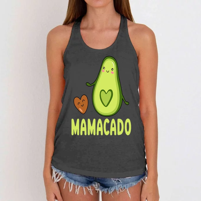 Mamacado Avocado Mama Funny Avocado Pregnancy Announcement Women's Knotted Racerback Tank