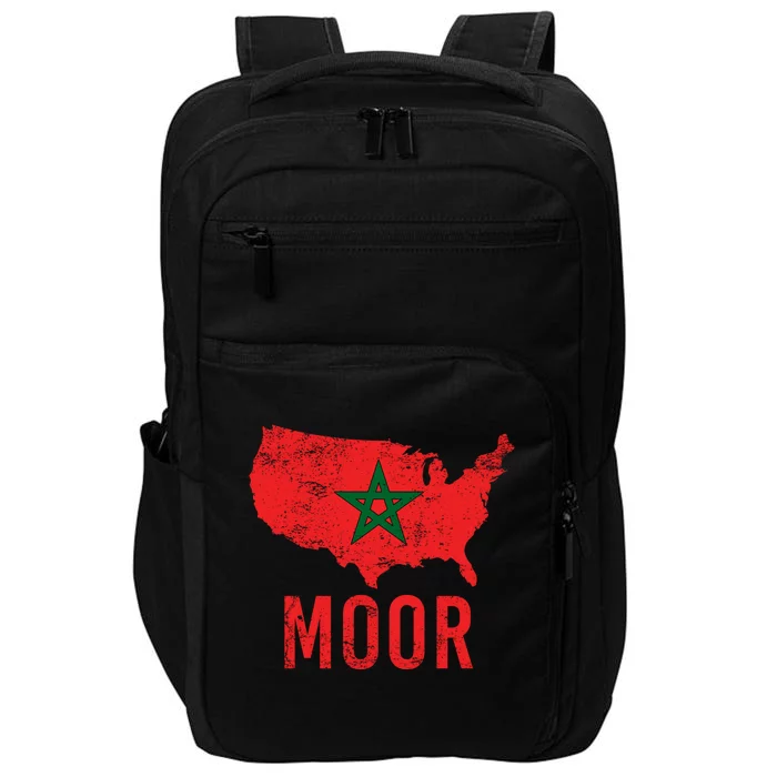 Moorish American Morocco Flag Moroccan Soccer Supporter Gift Impact Tech Backpack