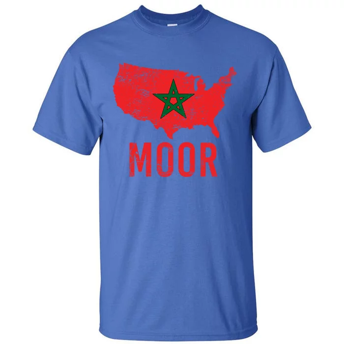 Moorish American Morocco Flag Moroccan Soccer Supporter Gift Tall T-Shirt