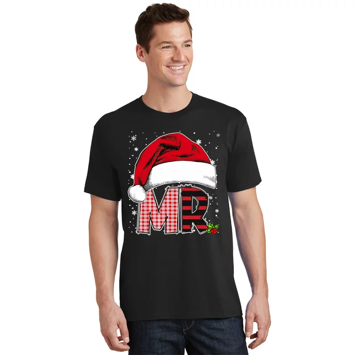 Mr And Mrs Claus Couples Matching Christmas Pajamas Santa T-Shirt