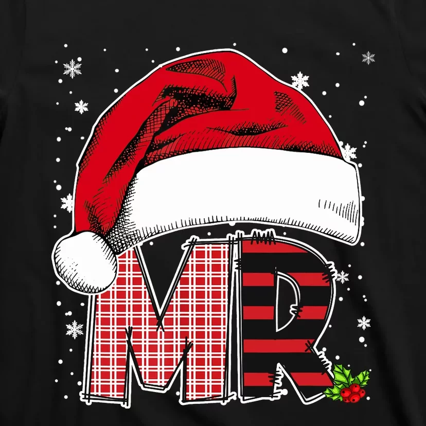 Mr And Mrs Claus Couples Matching Christmas Pajamas Santa T-Shirt