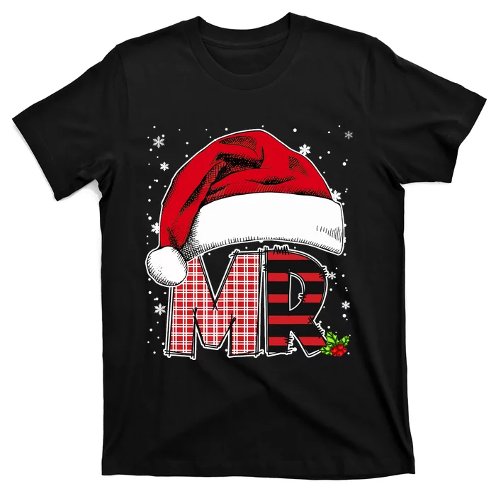 Mr And Mrs Claus Couples Matching Christmas Pajamas Santa T-Shirt