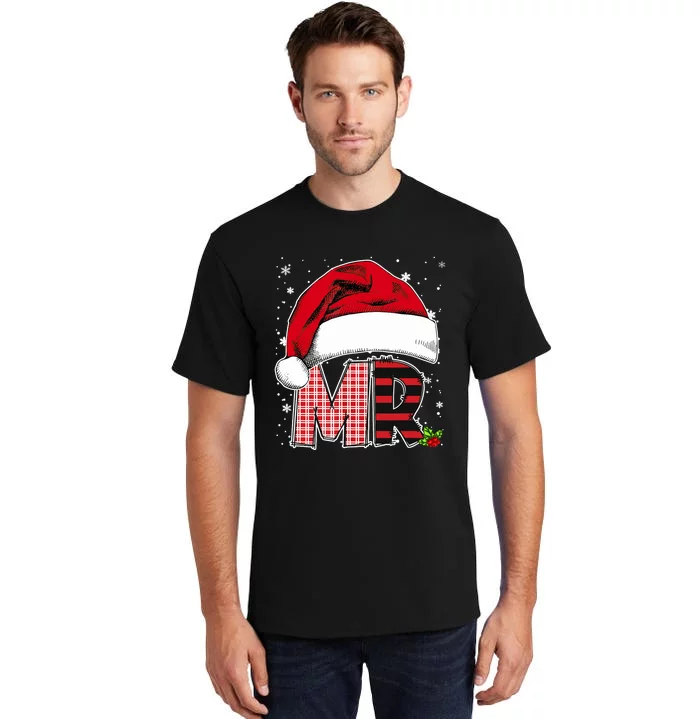 Mr And Mrs Claus Couples Matching Christmas Pajamas Santa Tall T-Shirt