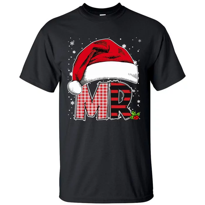 Mr And Mrs Claus Couples Matching Christmas Pajamas Santa Tall T-Shirt