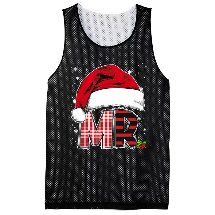 Mr And Mrs Claus Couples Matching Christmas Pajamas Santa Mesh Reversible Basketball Jersey Tank