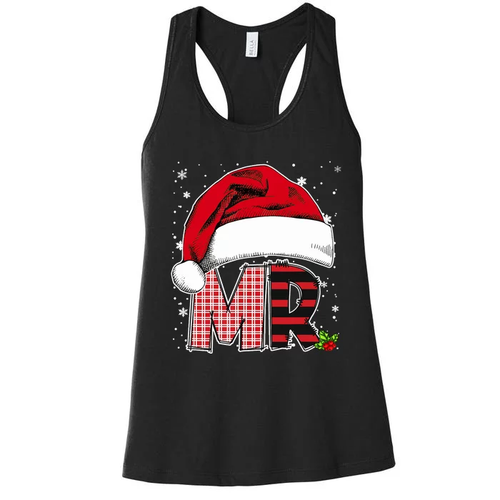 Mr And Mrs Claus Couples Matching Christmas Pajamas Santa Women's Racerback Tank