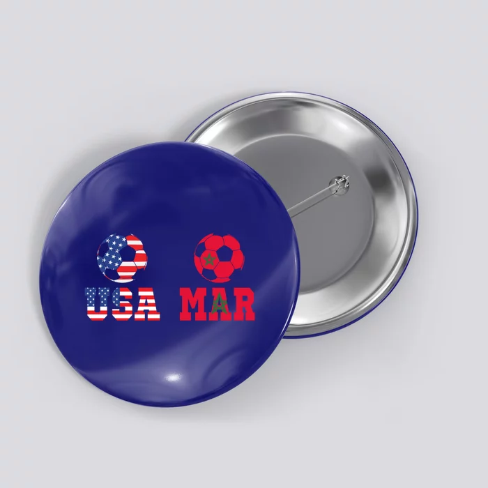 Moorish American Morocco Flag Moroccan Soccer Supporter Funny Gift Button