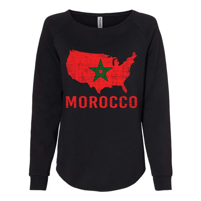 Moorish American Morocco Flag Moroccan Soccer Supporter Gift Womens California Wash Sweatshirt