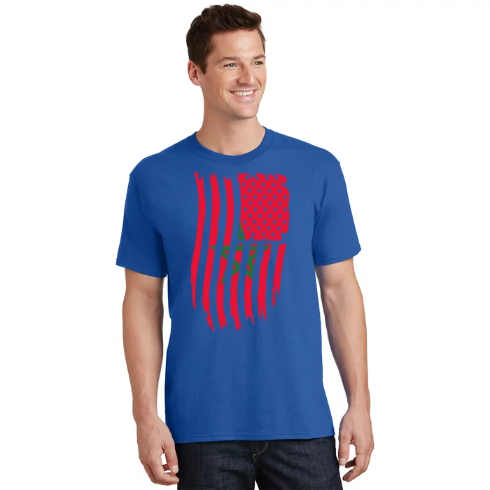 Moorish American Morocco Flag Moroccan Soccer Supporter Gift T-Shirt