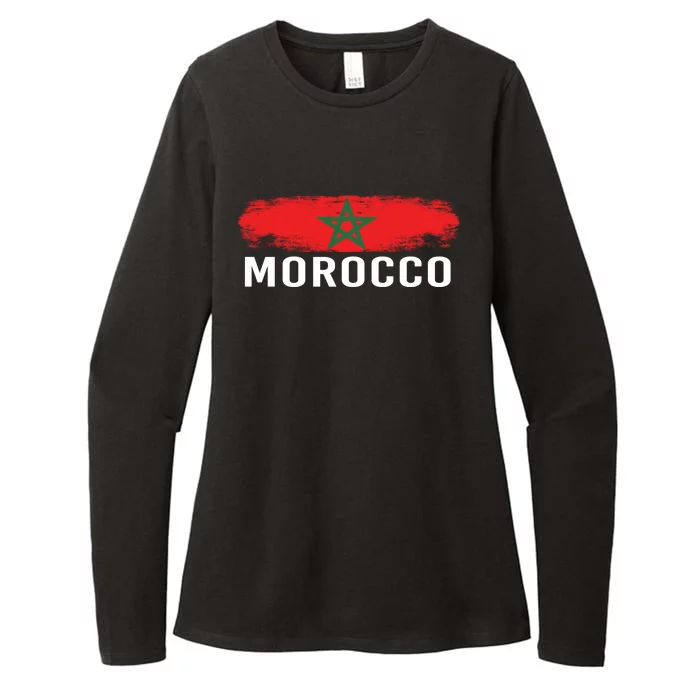 Moorish American Morocco Flag Moroccan Soccer Supporter Gift Womens CVC Long Sleeve Shirt