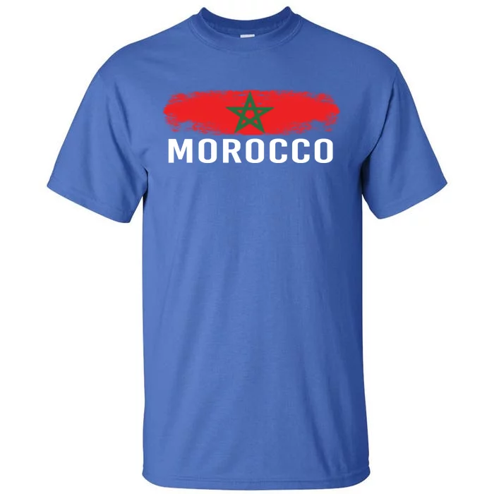 Moorish American Morocco Flag Moroccan Soccer Supporter Gift Tall T-Shirt