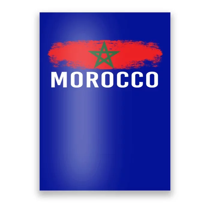 Moorish American Morocco Flag Moroccan Soccer Supporter Gift Poster