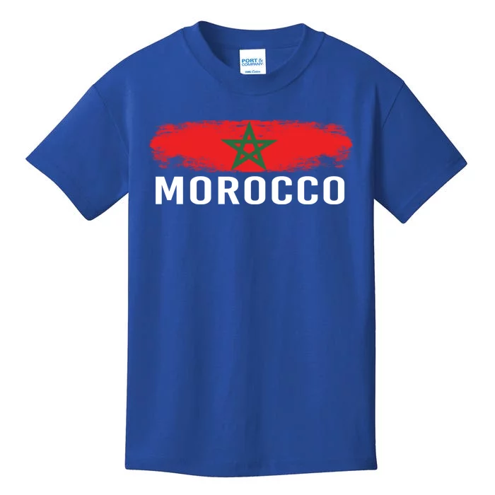 Moorish American Morocco Flag Moroccan Soccer Supporter Gift Kids T-Shirt