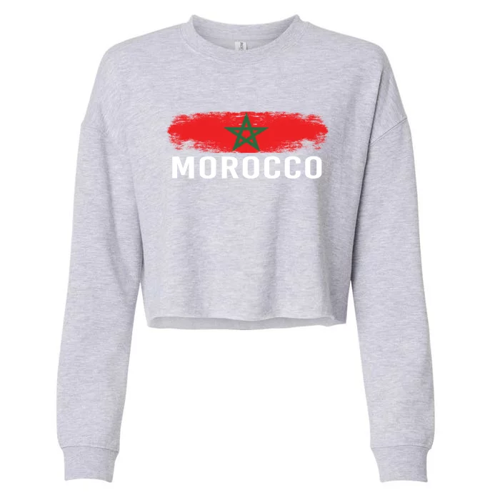 Moorish American Morocco Flag Moroccan Soccer Supporter Gift Cropped Pullover Crew