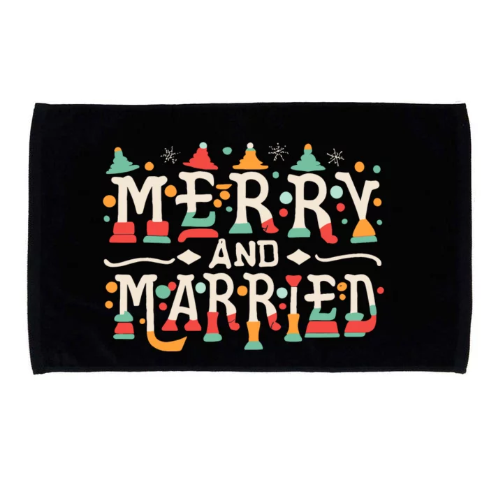 Merry And Married First Christmas Pajama Couples Matching Microfiber Hand Towel