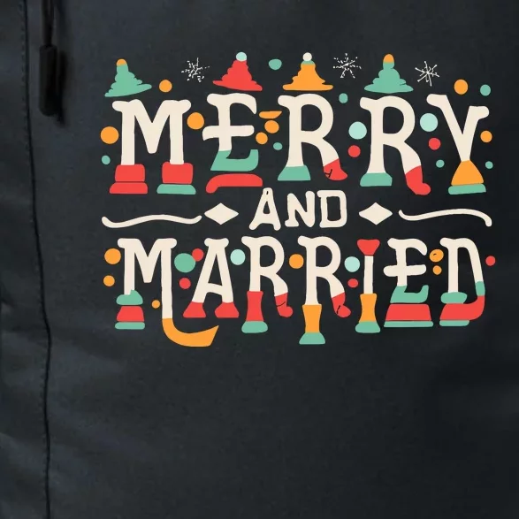 Merry And Married First Christmas Pajama Couples Matching Daily Commute Backpack