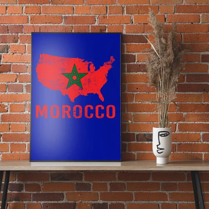 Moorish American Morocco Flag Moroccan Soccer Supporter Cool Gift Poster