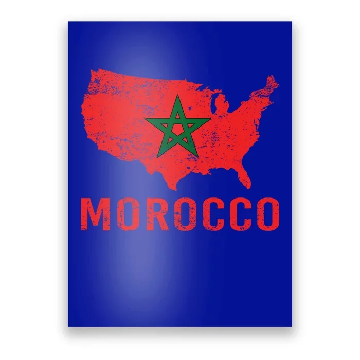 Moorish American Morocco Flag Moroccan Soccer Supporter Cool Gift Poster