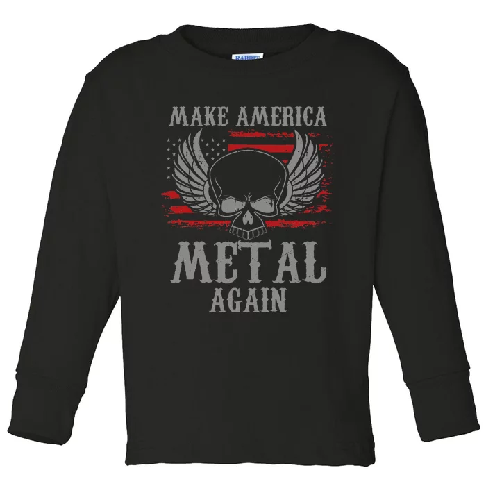 Make America Metal Again Heavy Metal Rock Toddler Long Sleeve Shirt