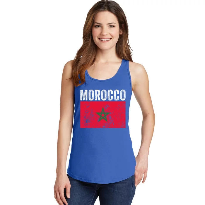 Moorish American Morocco Flag Moroccan Soccer Supporter Gift Ladies Essential Tank