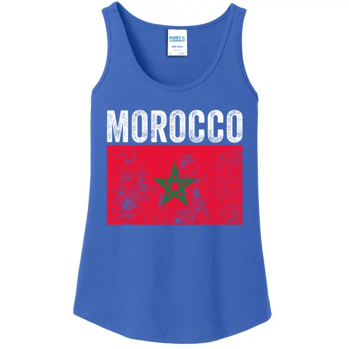 Moorish American Morocco Flag Moroccan Soccer Supporter Gift Ladies Essential Tank