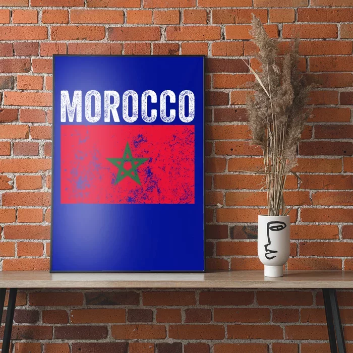 Moorish American Morocco Flag Moroccan Soccer Supporter Gift Poster