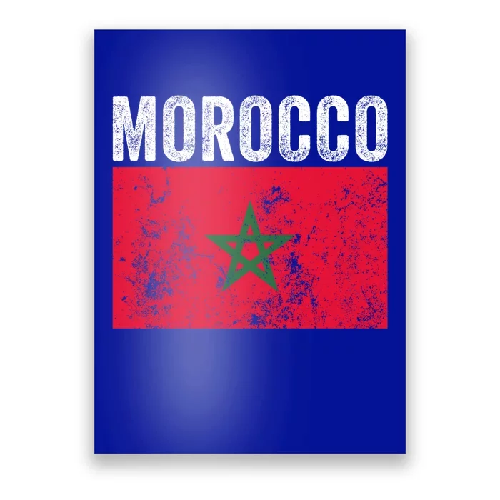 Moorish American Morocco Flag Moroccan Soccer Supporter Gift Poster