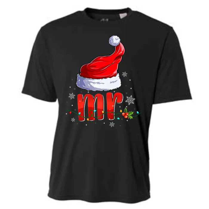 Mr And Mrs Santa Hat Matching Couples Christmas Pajamas P Cooling Performance Crew T-Shirt