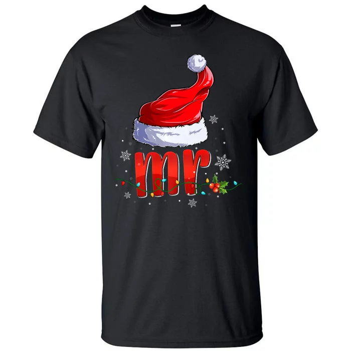 Mr And Mrs Santa Hat Matching Couples Christmas Pajamas P Tall T-Shirt