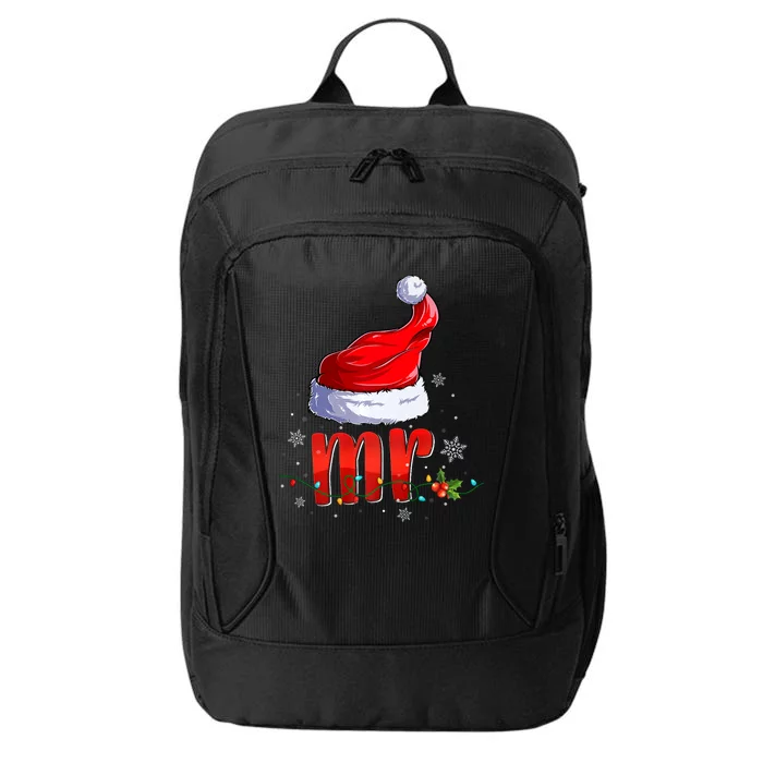 Mr And Mrs Santa Hat Matching Couples Christmas Pajamas P City Backpack