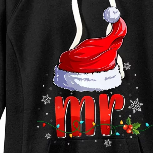 Mr And Mrs Santa Hat Matching Couples Christmas Pajamas P Women's Fleece Hoodie