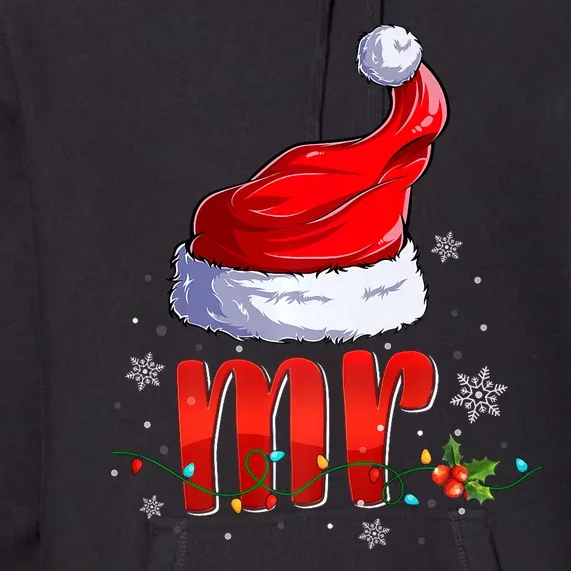 Mr And Mrs Santa Hat Matching Couples Christmas Pajamas P Premium Hoodie