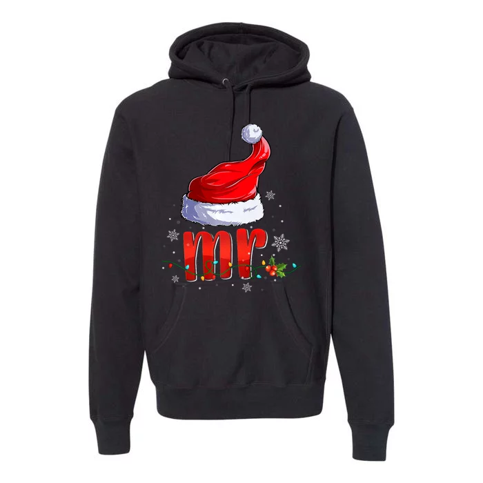 Mr And Mrs Santa Hat Matching Couples Christmas Pajamas P Premium Hoodie