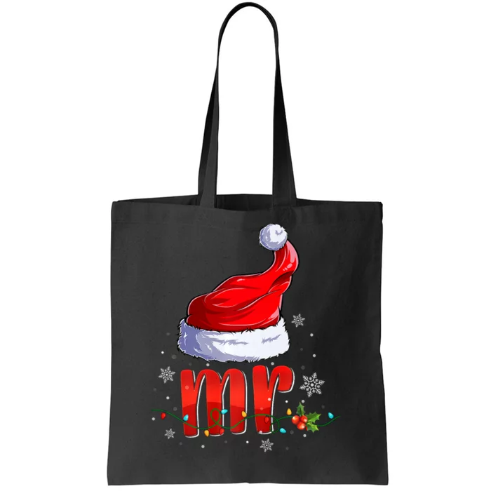 Mr And Mrs Santa Hat Matching Couples Christmas Pajamas P Tote Bag