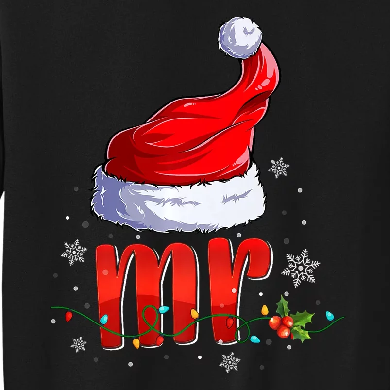 Mr And Mrs Santa Hat Matching Couples Christmas Pajamas P Tall Sweatshirt