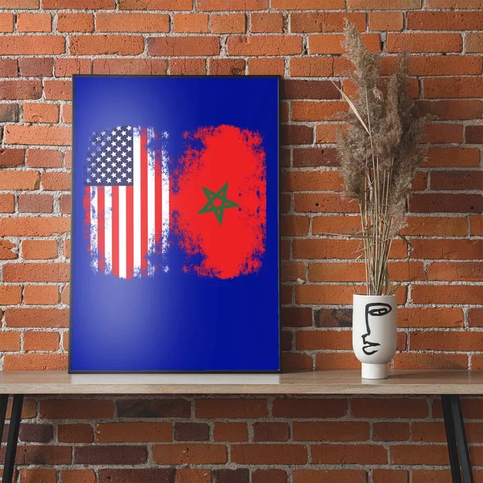 Moorish American Morocco Flag Moroccan Soccer Supporter Meaningful Gift Poster