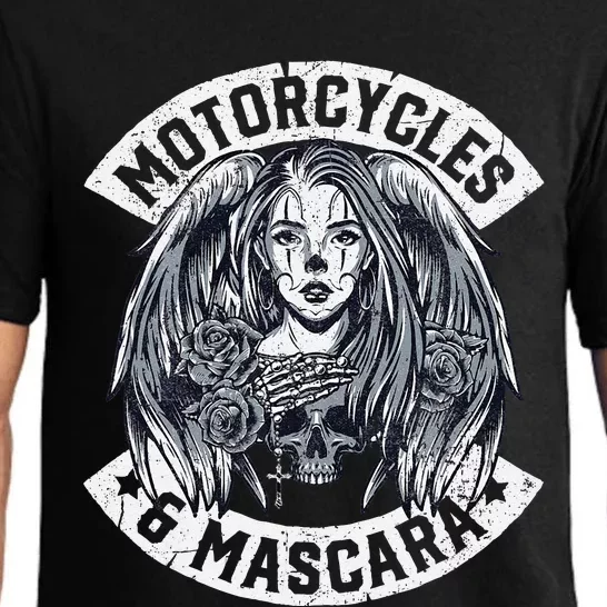 Motorcycles And Mascara Cute Motorcycle Chick Biker Girl Pajama Set