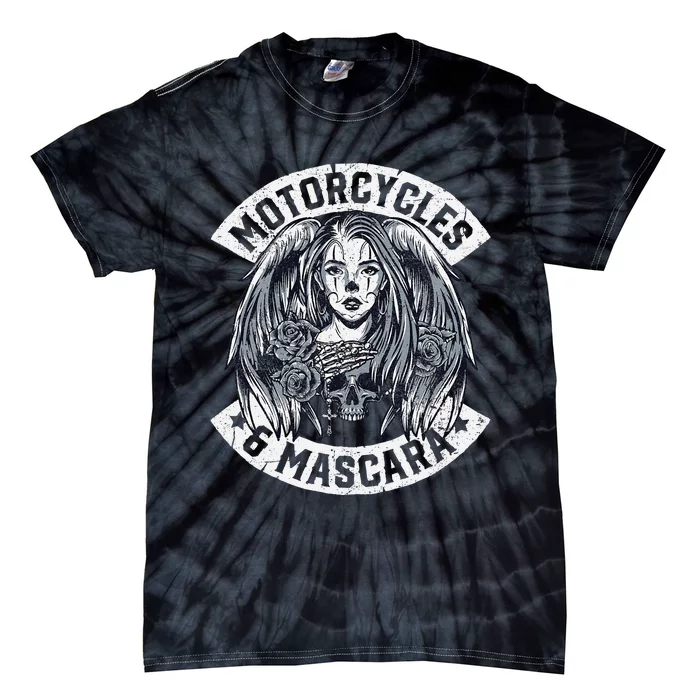 Motorcycles And Mascara Cute Motorcycle Chick Biker Girl Tie-Dye T-Shirt