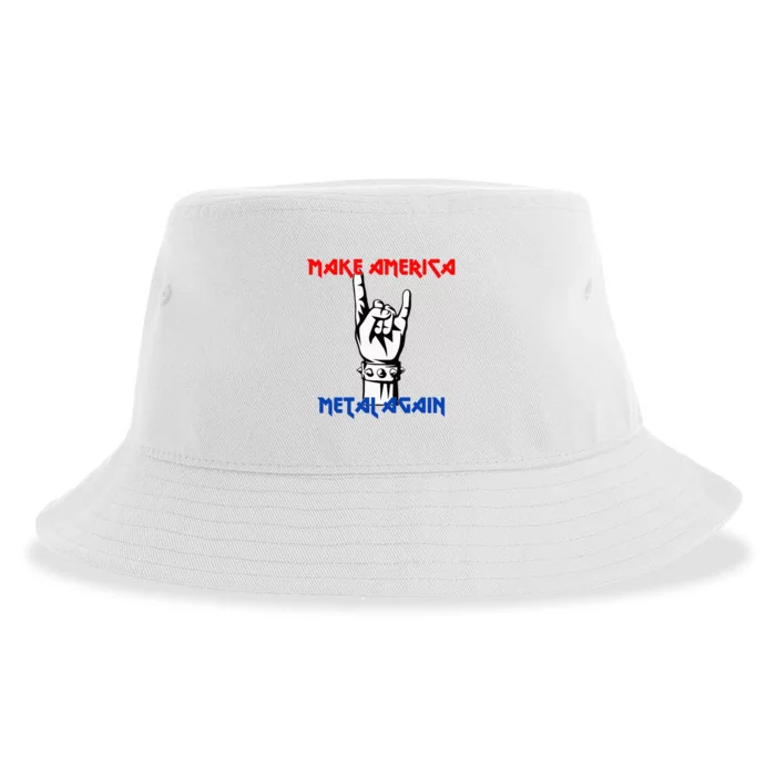 Make America Metal Again Rock Music Sustainable Bucket Hat